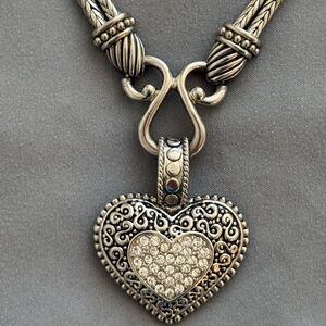Elegant Silver Heart Pendant Necklace